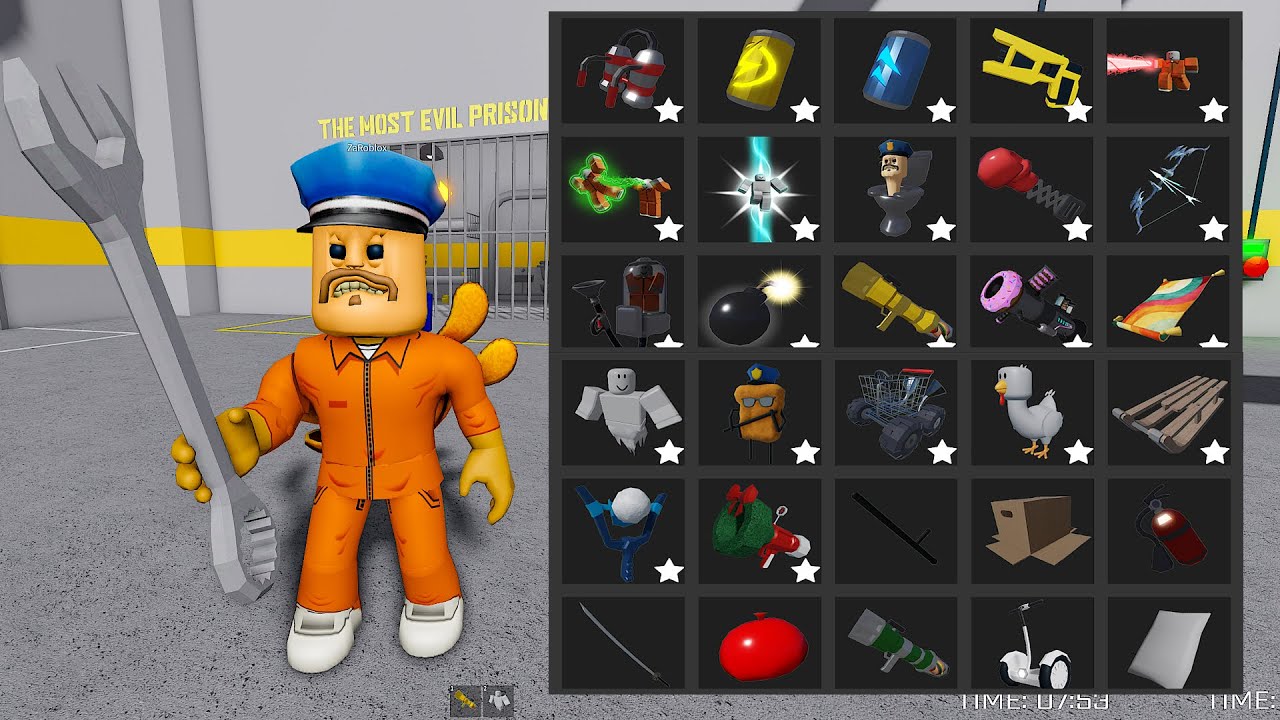 HARD MODE - Play with ITEMS in Barry Prison Run! Roblox #obby