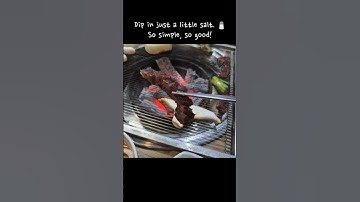 Grilling Korean Hanwoo Beef Over Charcoal #koreanfood #hanwoo