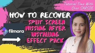 How to Fix Filmora9 Missing / Not working SplitScreen After Installing Effect Pack