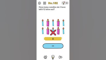 Brain out. Level 162. How many candles do I have left if 2 blew out?