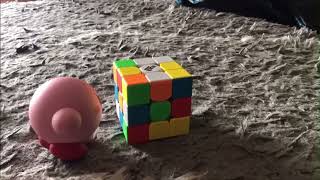 Kirby Tries To Solve A Rubiks Cube (STOP MOTION)
