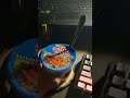 Eating Spicy Seafood Cup noodles while working and watching Movie #shorts #nissan #cupnoodles #japan
