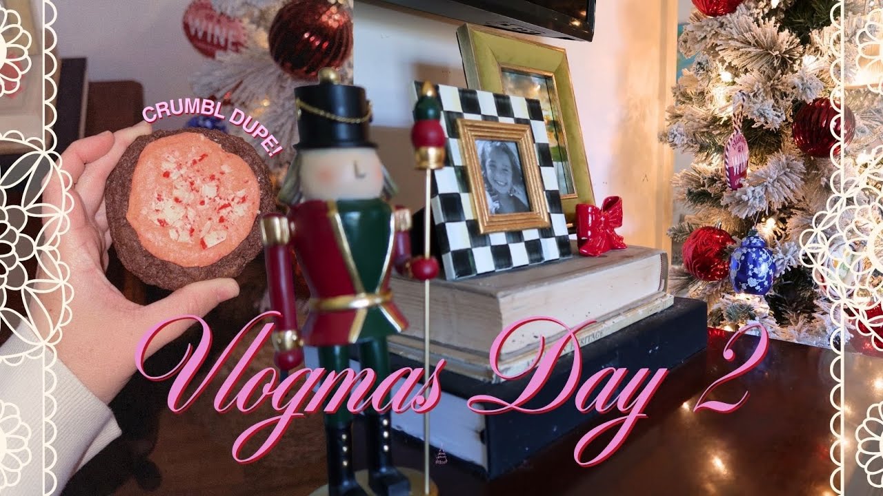 Vlogmas Day 2: Christmas Decor Tour and Crumbl Christmas Cookies Dupe