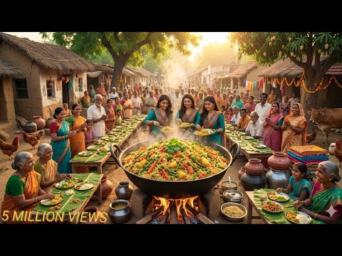 100 Villagers Ke Liye Tasty Mixed Vegetable Biryani😍| Gaon Mein Sabji Biryani Feast |Village Cooking