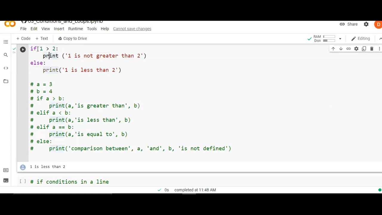Python Crash Course | Comparison Operator | if condition | For Loop ...