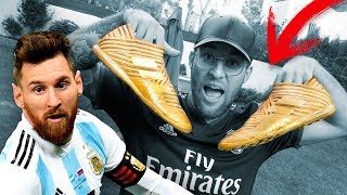 PRUEBO LAS BOTAS de ORO de LIONEL MESSI de 10,000 $ (INCREIBLE)