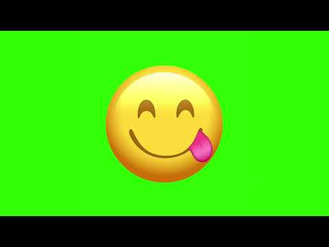 3D Emoji Face Savoring Food green screen easy download