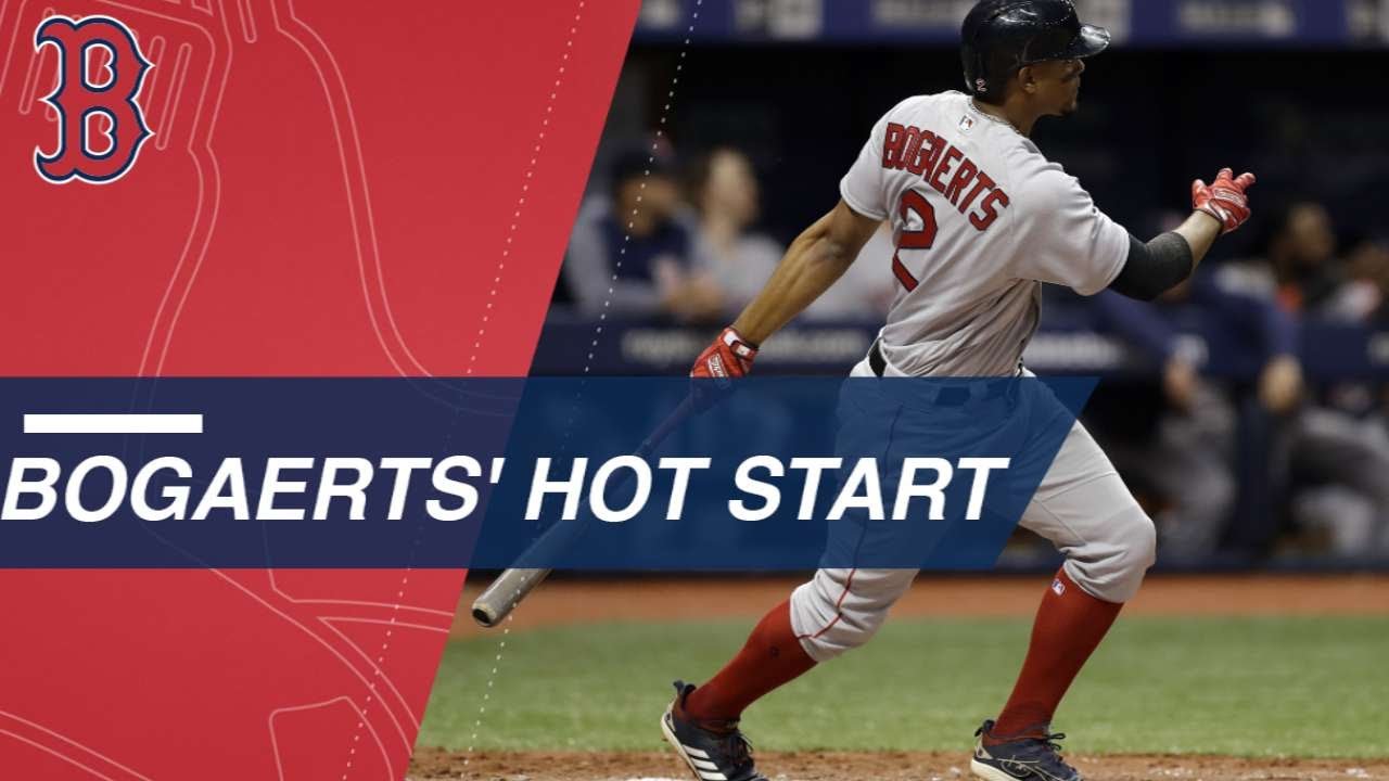 Xander Bogaerts collects multiple extrabase hits in three straight