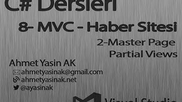 C# Yazılım Dersleri 8-P6 Web-Asp.NET-MVC-Haber Sitesi - 2 Tasarımı Hazırlama