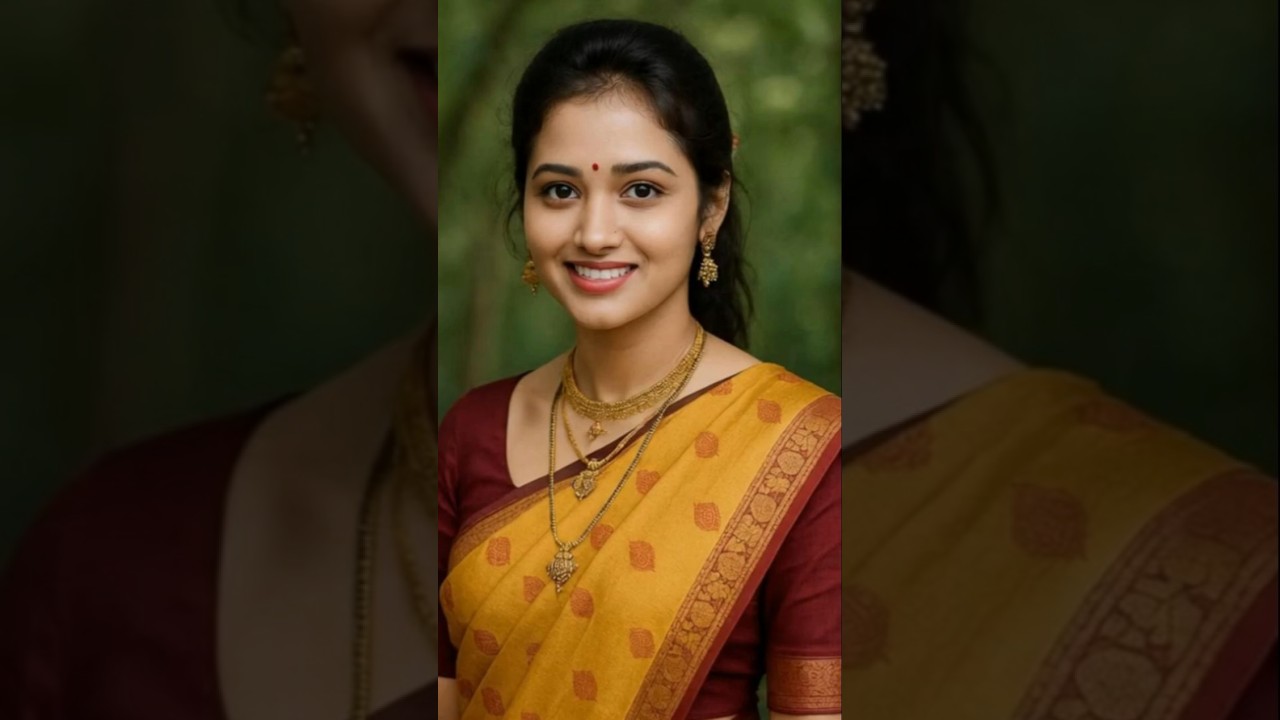 ✨ Mustard Yellow Silk Saree with Maroon Border & Gold Jewelry | Radiant Beauty 💛🌿 | Desi Sarees