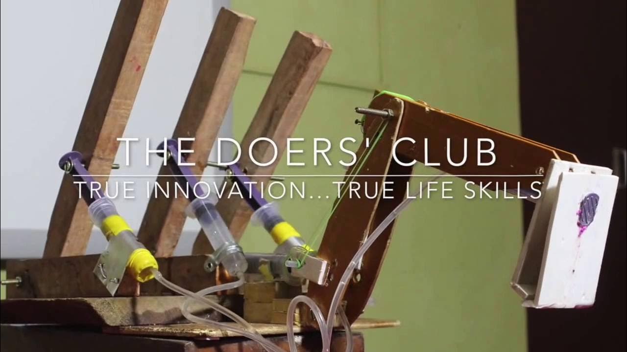 How to make a hydraulic Crane using syringes and wood pieces YouTube