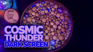 ASMR Dark Screen • Starry Night Thunderstorm • Wood Soup Girl