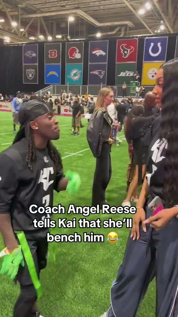 she said DO YOUR JOB ? #kaicenat #angelreese #nfl #superbowl #flagfootball