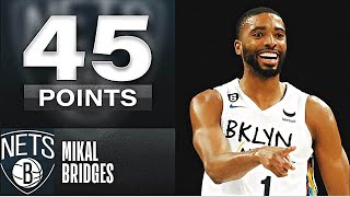 Mikal Bridges Career Scoring Night Against the Heat: 45 Points!