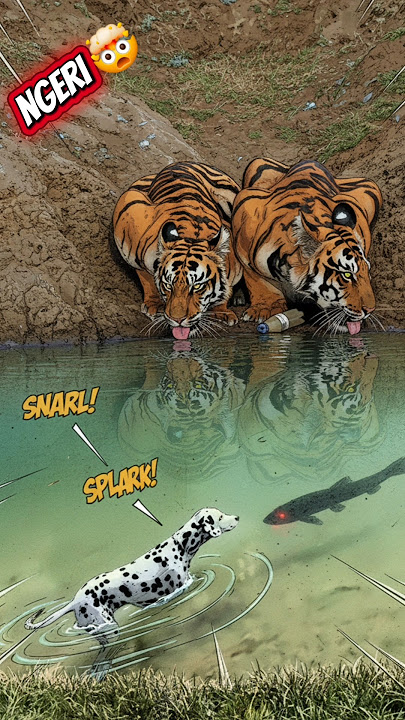 🧨 Tegang & dramatis‼️ harimau bengal sumatra mangaung kaget dengar anjing menggonggong #shorts