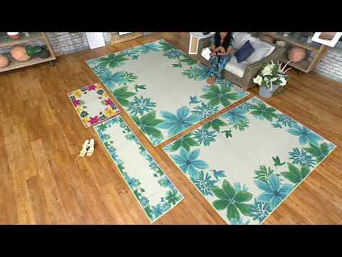 Ultimate Innovations Hummingbird Floral Border Rug on QVC