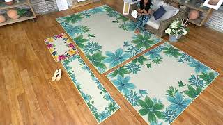 Ultimate Innovations Hummingbird Floral Border Rug on QVC