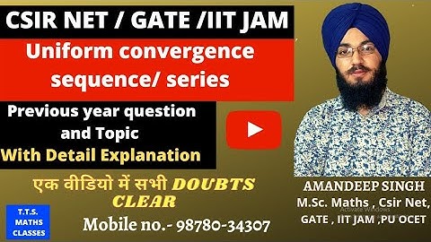 uniform convergence of sequence and series / part -1 / previous year csir net questions