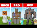 Minecraft NOOB vs PRO vs GOD: GOLEM STATUE HOUSE BUILD CHALLENGE in Minecraft Animation