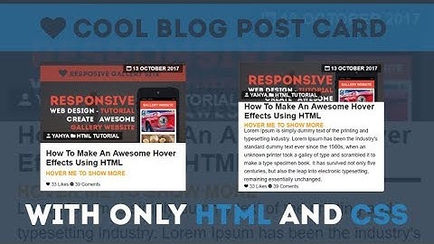 Amazing Blog Post Card Design - Cool Hover Animation With Only HTML & CSS