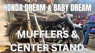 Honda Dream & CA95 Baby Dream Centerstand & Muffler Teardown