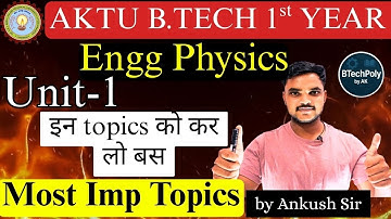 AKTU Engg Physics Unit 1 | Bas Ye Topics Kar Lo 🔥 | Quantum Mechanics One Shot #btechphysics