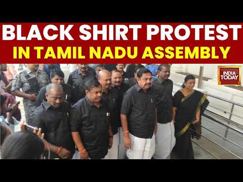 DMK MLAs Wear Black Shirts In Tamil Nadu Assembly Over Cauvery Row And Agriculture Budget