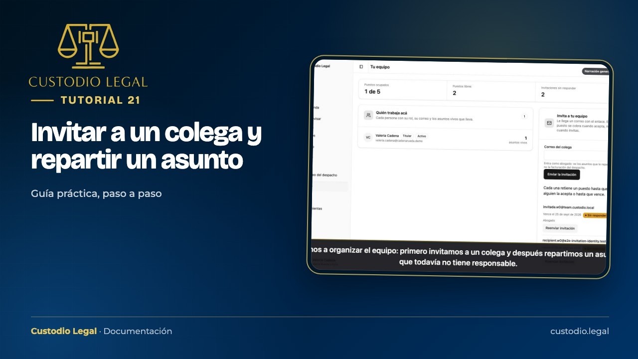 Miniatura do tutorial: Invitar a un colega y repartir un asunto