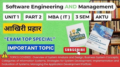Software Engineering And Management || Unit 1 - Part 2 || MBA IT 3 SEM || Studies With NITIN 