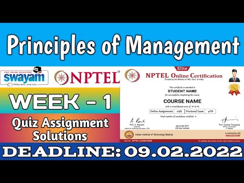 nptel principles of management assignment answers 2021