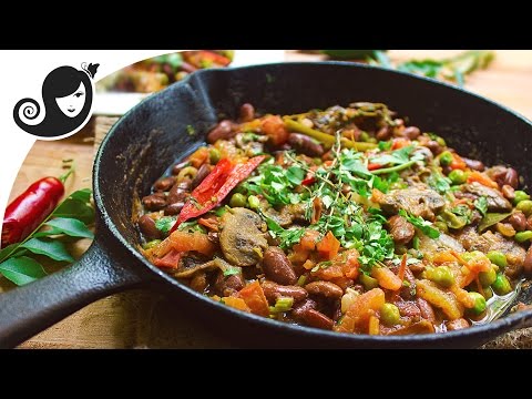 Rougaille with Red Kidney Beans and Mushrooms – Mauritian Creole dish (vegan/vegetarian recipe)