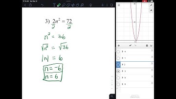 Solving quadratics by taking squared roots checking answers with Desmos video notes