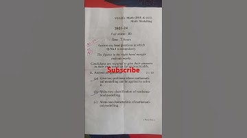 vbu B.Sc. sem6 dse4 math modelling 2021-24