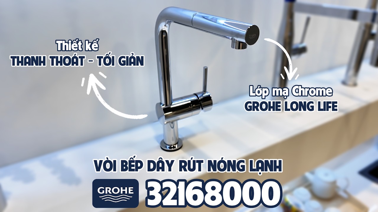 Vòi bếp dây rút nóng lạnh Minta GROHE 32168000