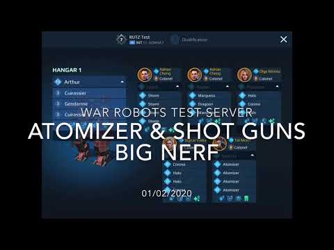 War Robots Test Server - ATOMIZER and BIG SHOTGUNS NERF - (01/02/2020)