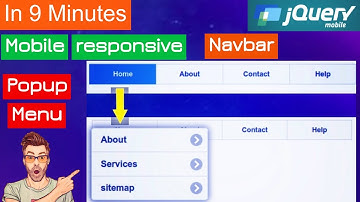 coding jquery mobile navbar with animated popup menu| animated popup menu navbar| navbar popup menu|
