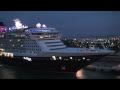 "Disney Wonder" and "Disney Dream" exchanging farewell salutes in Port Canaveral on January 6, 2011