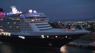 "Disney Wonder" and "Disney Dream" exchanging farewell salutes in Port Canaveral on January 6, 2011