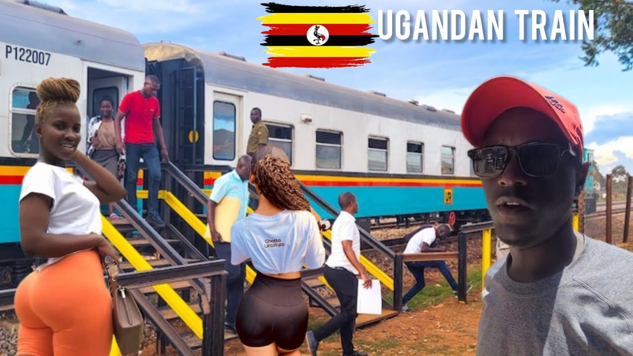 Поездка на скоростном поезде по Уганде в городе Кампала.
