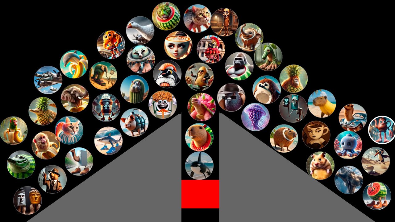 Italian Brainrot Survival Marble Race In Algodoo