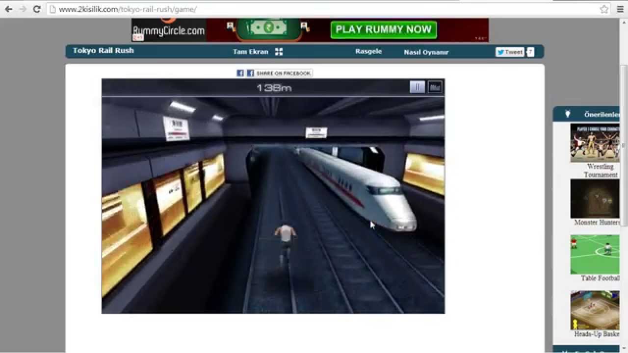 rail rush game ad