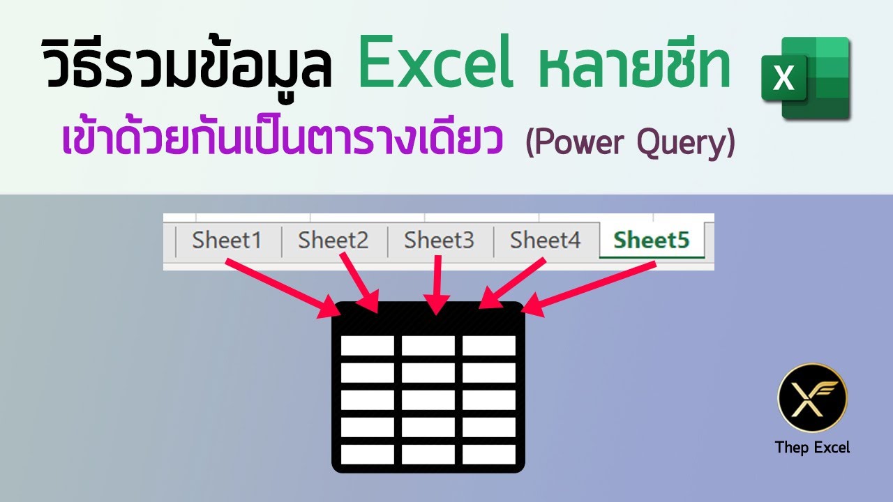 วิธีรวมข้อมูล Excel หลายชีทเข้าด้วยกันเป็นตารางเดียวด้วย Power Query