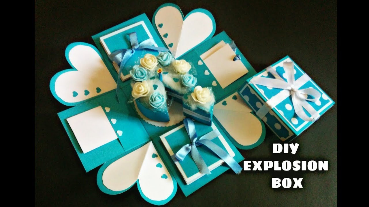 DIY - Explosion Box Tutorial, Birthday Box, How to Make Explosion Box, Scrapbook