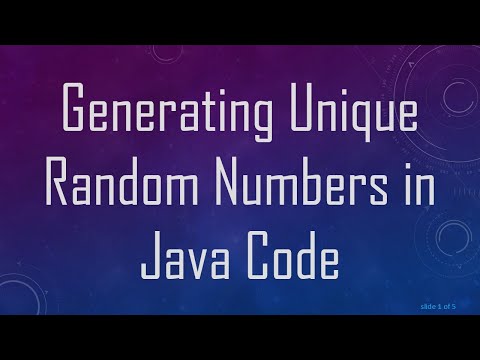 Generating Unique Random Numbers in Java Code