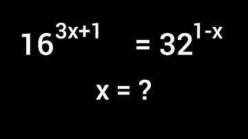 Exponential Equation || 16^3x-1=32^1-x || x=?
