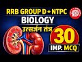 RRB Group D & NTPC Biology – उत्सर्जन तंत्र 30 Most Important MCQ | Railway PYQ 2026