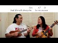 La Vie En Rose - Simple Chords - Ukulele Play Along - Lyrics And Chords On Screen
