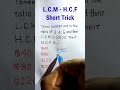 Hcf and lcm math trick  lcm  hcf  aptitude trick  division trick math classes rrb shorts