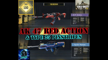 AK 47 RED ACTION AND TYPE 25 CALL OF DUTY MOBILE TIER 100 GIFTS
