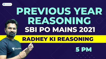SBI PO Mains 2021 I Previous Year I Reasoning || By Radhey Sir